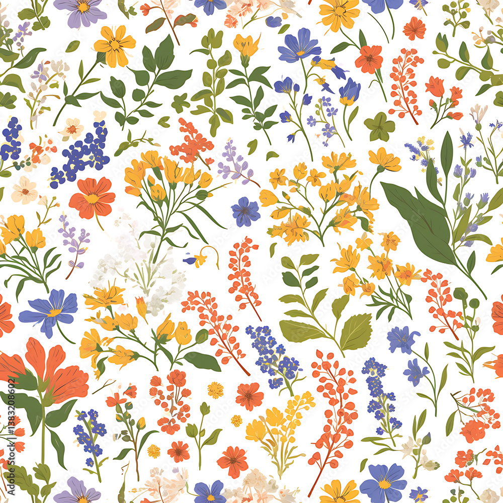 Fototapeta premium Floral flower vector Illustrations on white background