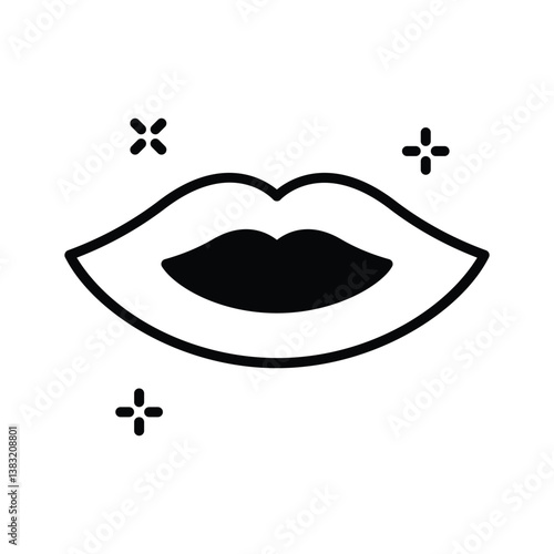 Get this beautifully designed glyph icon of lips