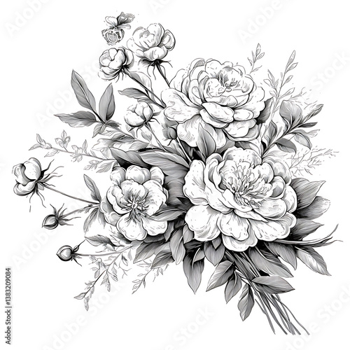 Wallpaper Mural Floral flower vector Illustrations on white background Torontodigital.ca