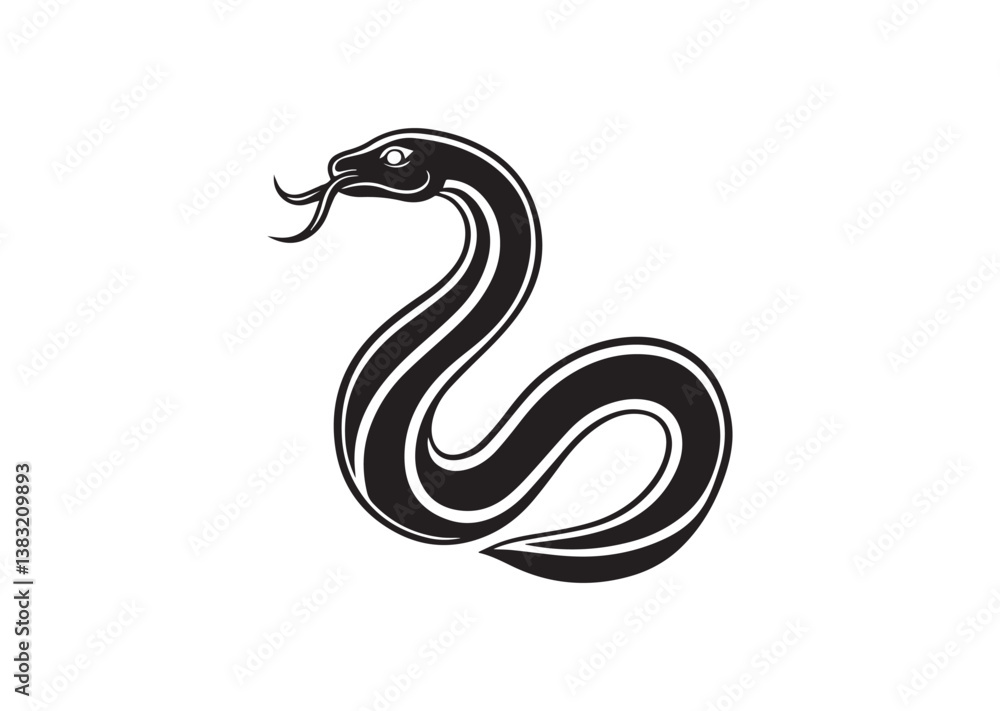 Naklejka premium Snake silhouette vector