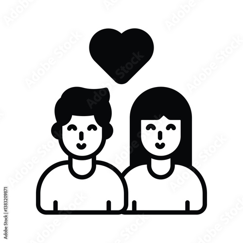 Modern icon of couple love designed in glyph style