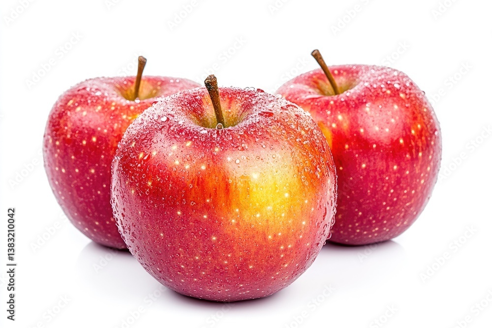 Fresh Red Apples with Water Droplets Fresh Red Apples with Water Droplets