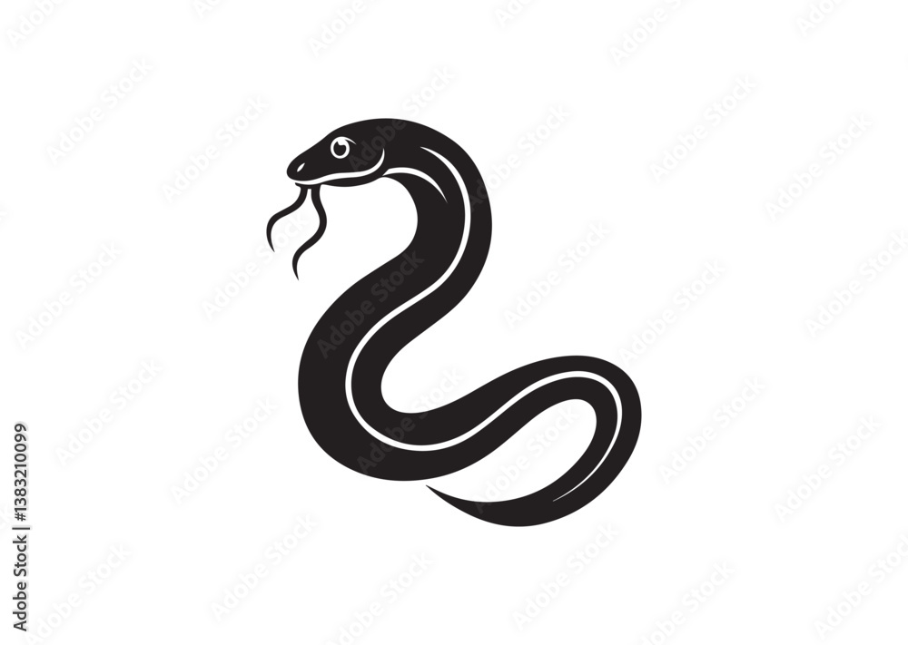 Fototapeta premium Snake silhouette vector