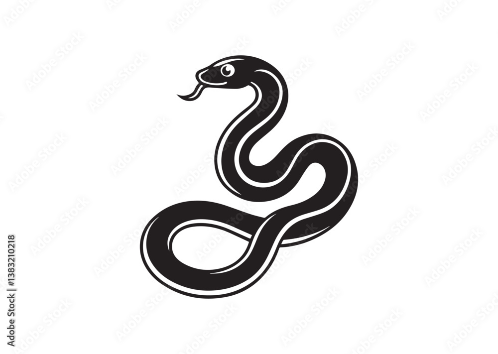 Fototapeta premium Snake silhouette vector