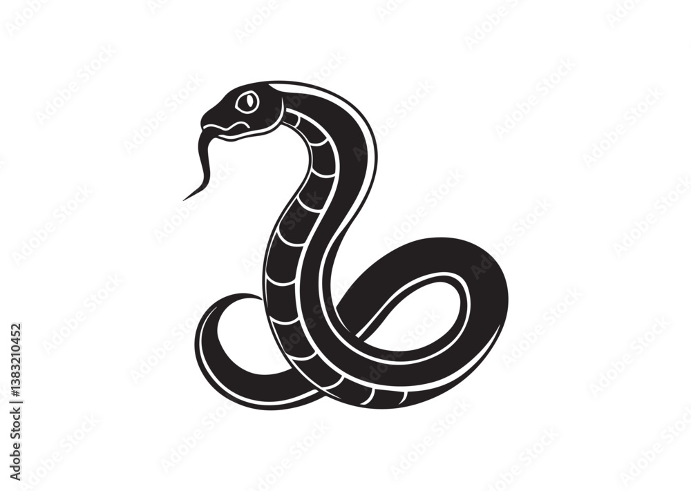 Fototapeta premium Snake silhouette vector