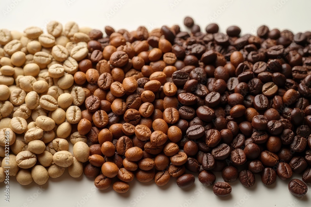 Obraz premium Coffee Bean Science Journey - Roasting Process Visually Explained