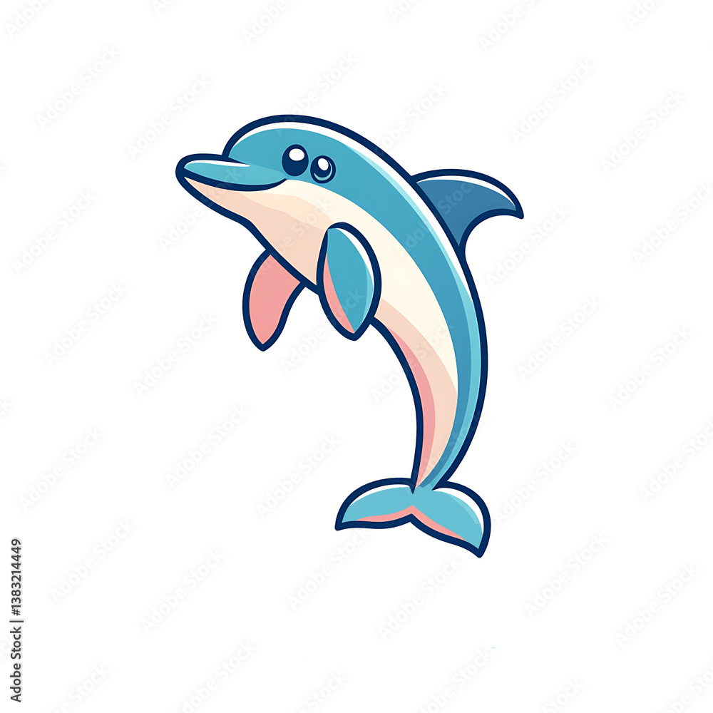 Fototapeta premium happy dolphin jumping out of water isolated on transparent background