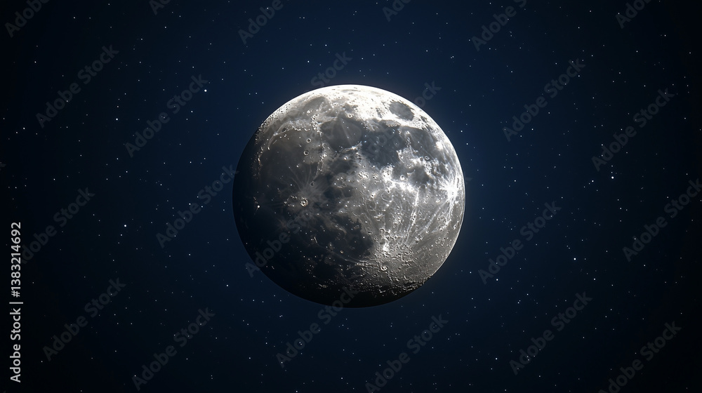 Obraz premium Close-up of moon in starry night sky