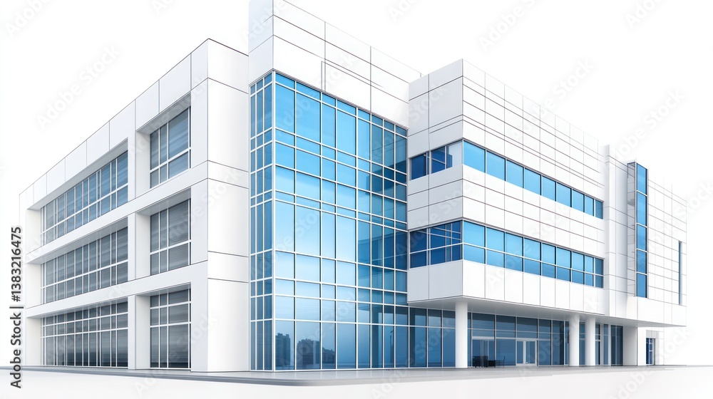Modern office building, city skyline background, architectural design, real estate Modern office building, city skyline background, architectural design, real estate