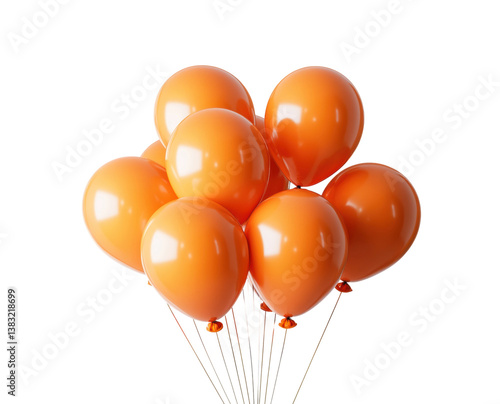 Wallpaper Mural Colorful orange balloons celebratory event isolated on transparent background Torontodigital.ca