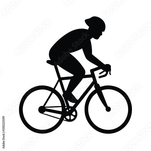 silhouette of a man riding a bicycle