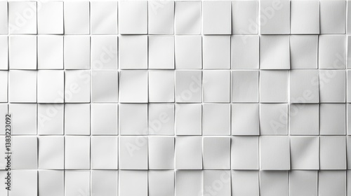 Minimalist white grid paper texture on light gray background, blank top-view wallpaper with clean geometric lines for design projects, print layouts, and versatile copy space applications
