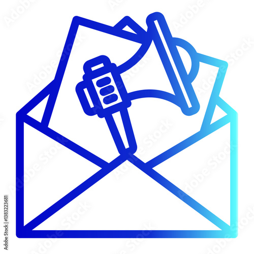 Email Marketing Icon Outline Gradient Style for Digital Marketing Pack Icon Themes