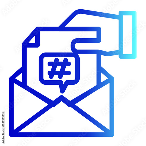Email Icon Outline Gradient Style for Digital Marketing Pack Icon Themes