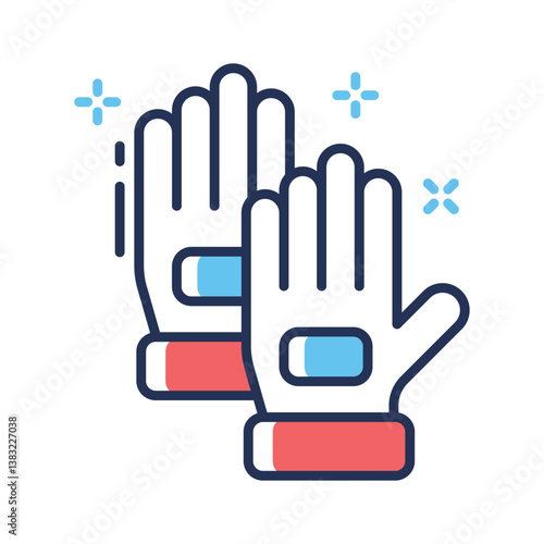 An icon of construction worker gloves in line style