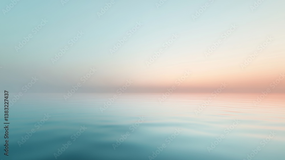 Obraz premium Calm ocean horizon during pastel sunrise