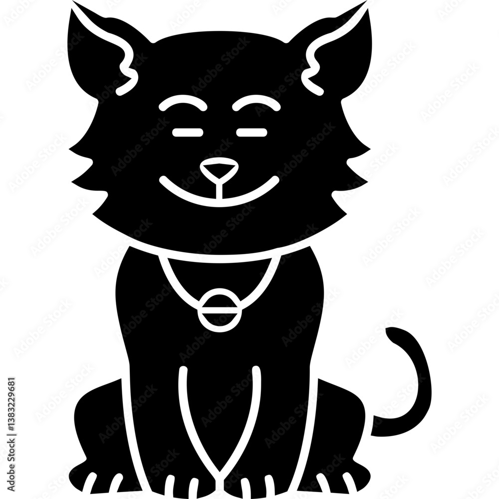 Cat With Happy Relieved Icon Cat With Happy Relieved Icon
