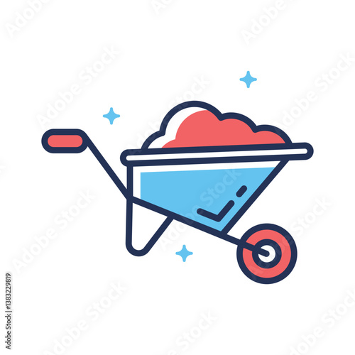 A captivating outline style icon of wheelbarrow