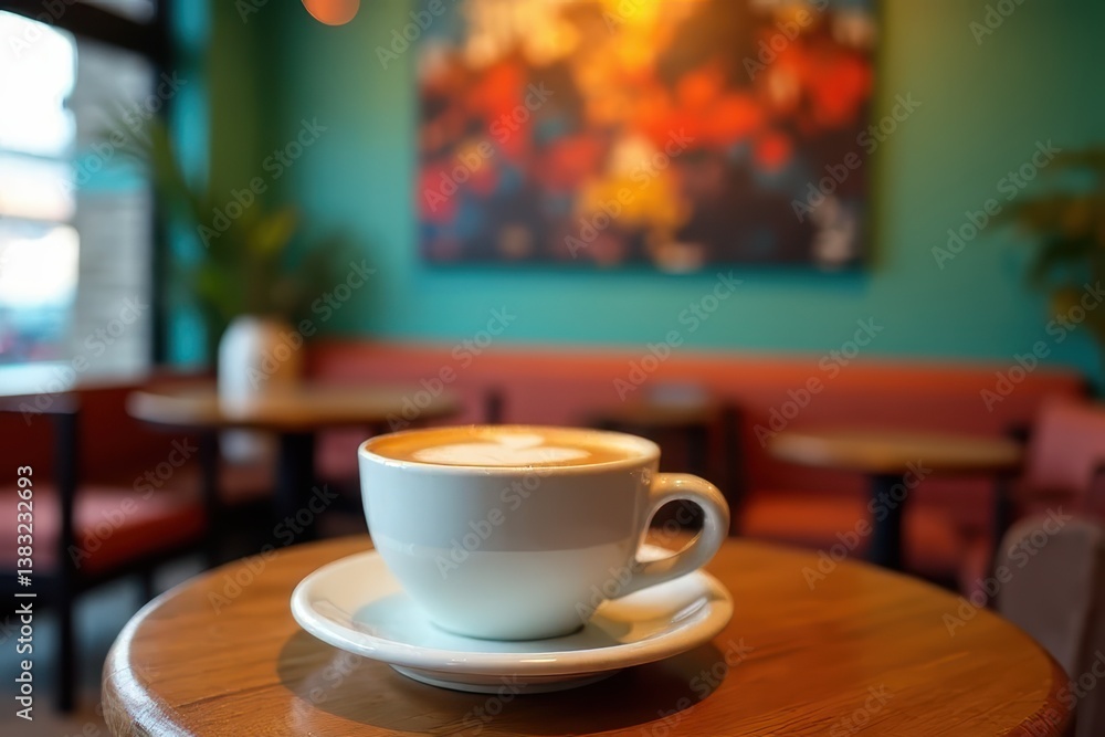 Vanilla Latte and Colored Café Atmosphere Vanilla Latte and Colored Café Atmosphere