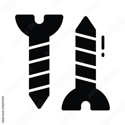Get a glimpse of this glyph icon of screw nails