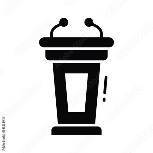 Here is a trendy glyph icon of speaking podium