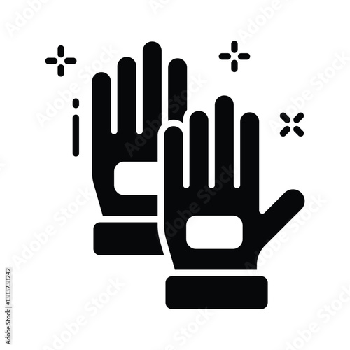 An icon of construction worker gloves in glyph style