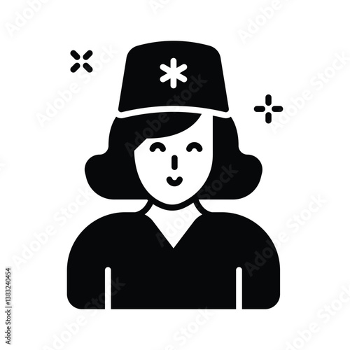 Grab this easy to use glyph icon of nurse character