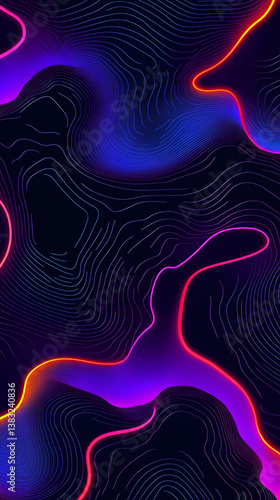 Abstract Neon Wave Lines, Vivid Design