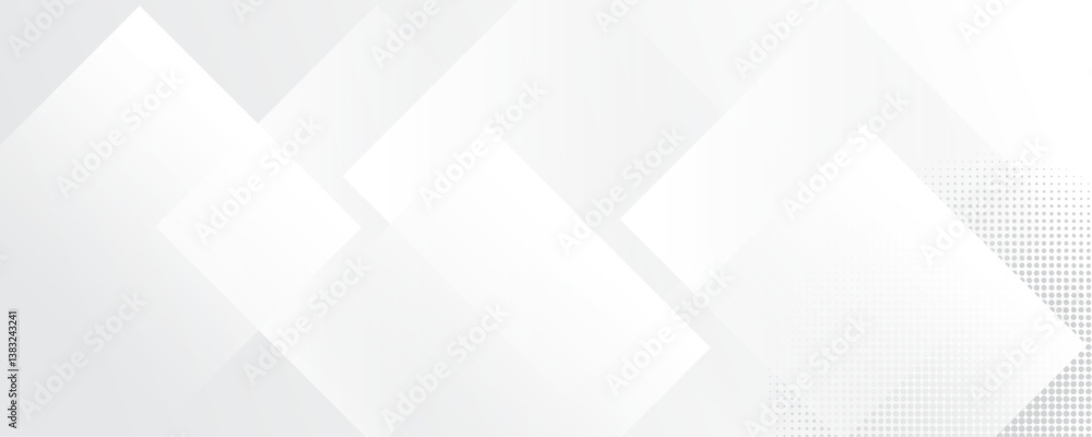 Modern and minimal concept white and gray abstract square pattern background. Elegant geometric background with copy space template design for business, presentation, banner. Modern and minimal concept white and gray abstract square pattern background. Elegant geometric background with copy space template design for business, presentation, banner.
