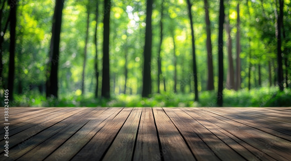 Wooden deck in a forest Wooden deck in a forest