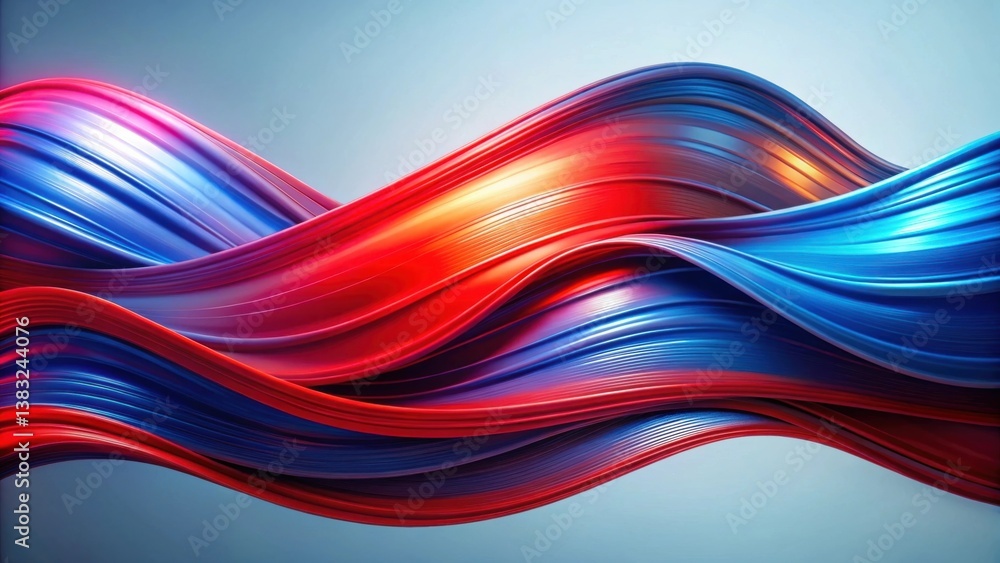 Fototapeta premium Abstract Swirling Red and Blue Dynamic Composition with Smooth Curves and Vibrant Hues