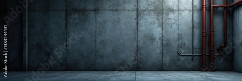 Dark textured wall with rough concrete surface and industrial pipes,  concrete,  textured,  dark background