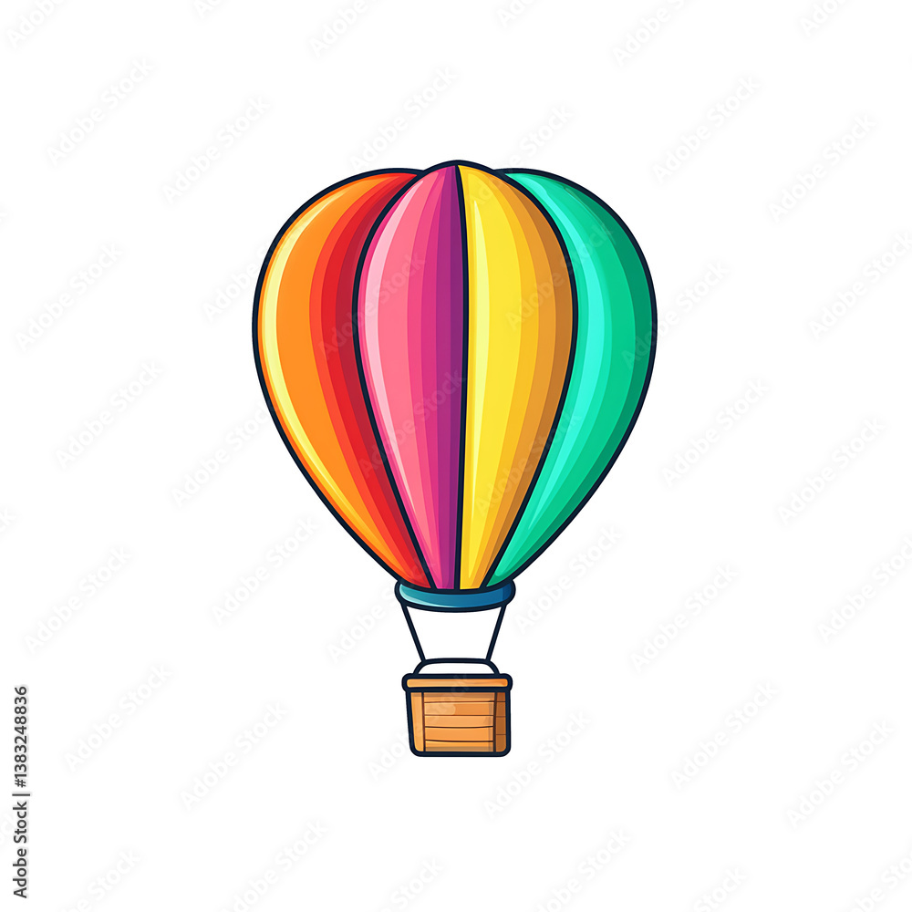 Fototapeta premium floating hot air balloon icon on transparent background