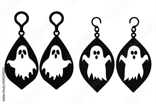 Halloween Ghost Earrings SVG bundle