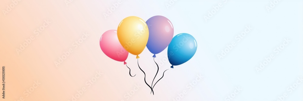 Floating balloons in a minimalist design create a festive atmosphere with soft gradients and a modern aesthetic for celebrations and events Floating balloons in a minimalist design create a festive atmosphere with soft gradients and a modern aesthetic for celebrations and events