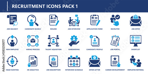 recruitment pack icon pack, solid icon collection