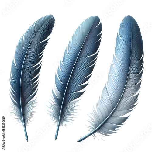 Feather 3d style illustration isolated on white background