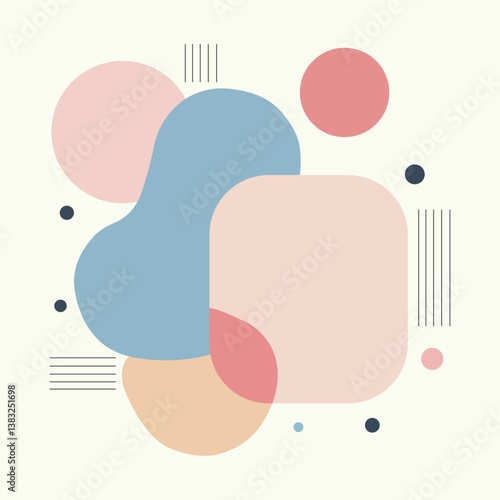 Asymmetrical Abstract Shape and several lines around it