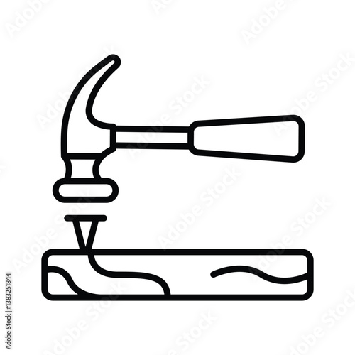 Get a sight of this latest outline icon of nail fixing