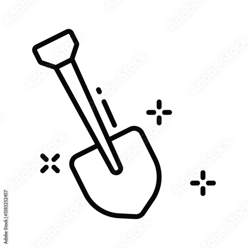Grab our latest outline icon showing digging shovel