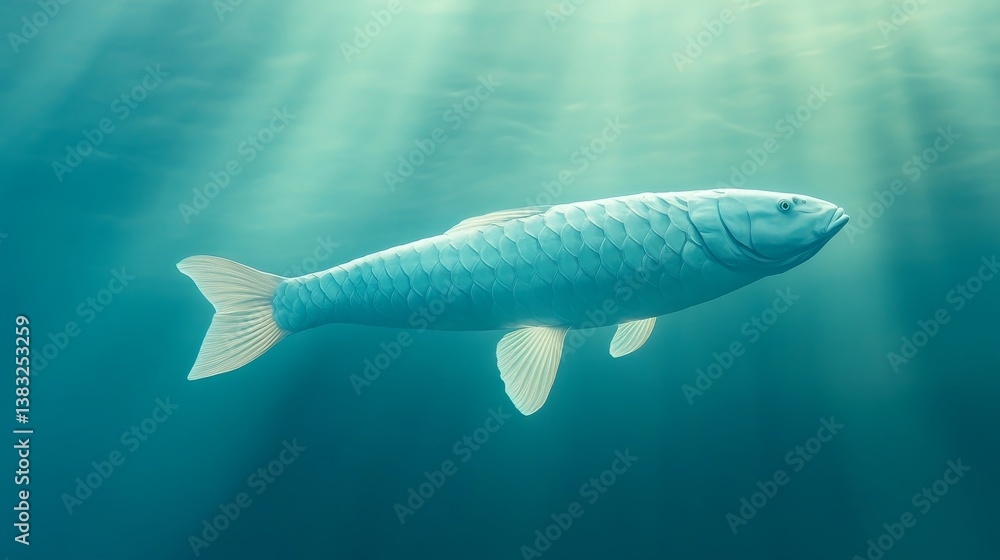 Fototapeta premium Elegant fish swimming in clear ocean water