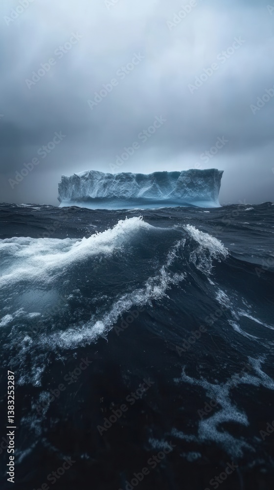 Majestic Iceberg Drifting in the Dark Ocean Under a Cloudy Sky Capturing the Serene Beauty of Nature and the Power of the Sea Majestic Iceberg Drifting in the Dark Ocean Under a Cloudy Sky Capturing the Serene Beauty of Nature and the Power of the Sea