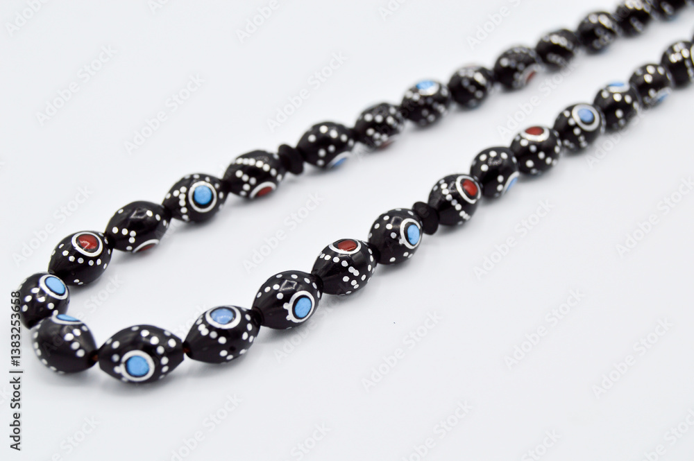 Black and silver beads sequenced, short rosary, tespih tesbih Black and silver beads sequenced, short rosary, tespih tesbih