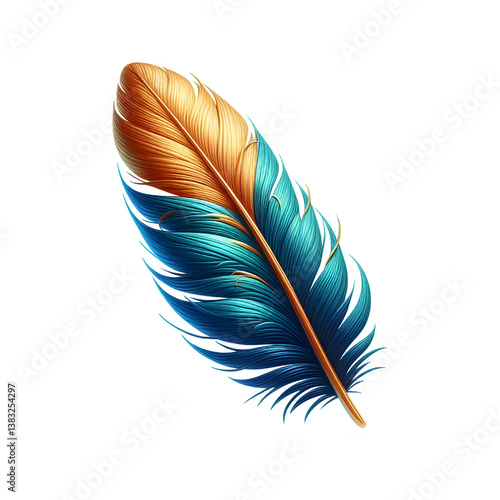 Feather 3d style illustration isolated on white background