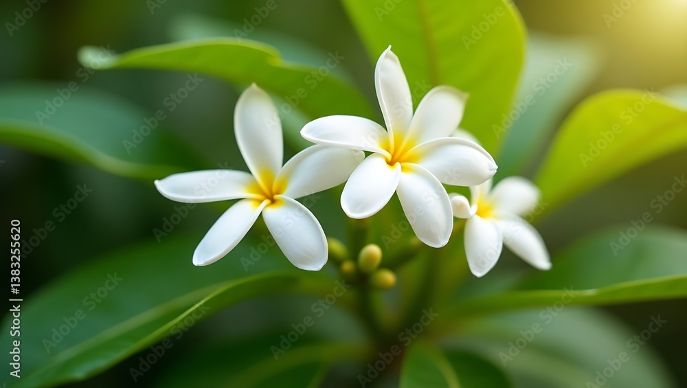 Fototapeta premium Fragrant White Jasmine Flowers in Bloom