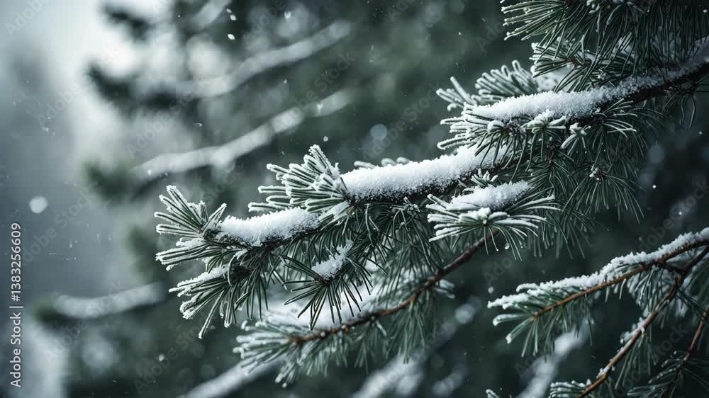Frost-laden branches form a tranquil winter scenery, highlighting the splendor of nature in the chilly season.