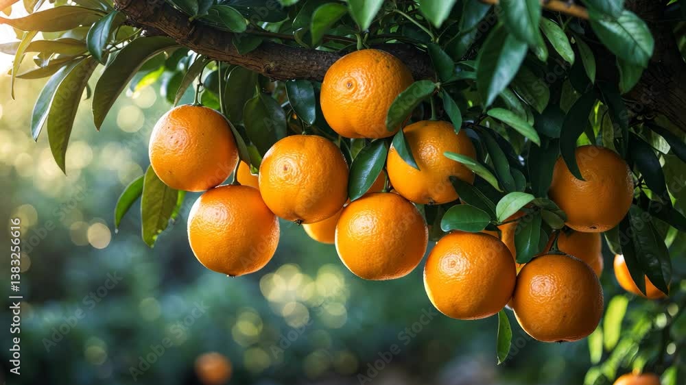 Grapefruits on a tree in a garden on a sunny day. Grapefruits on a tree in a garden on a sunny day.