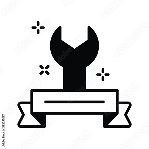 A captivating glyph style icon of worker day concept