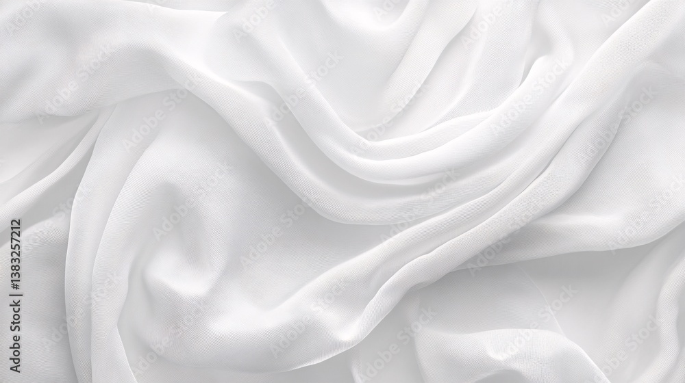 White fabric texture background showing soft smooth waves White fabric texture background showing soft smooth waves