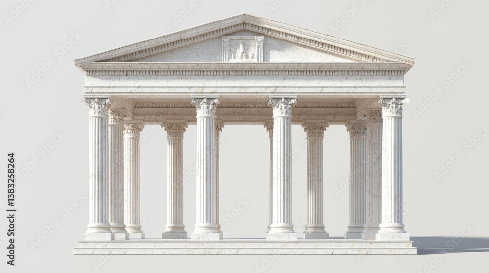 Obraz premium Striking marble temple facade: a monumental structure with imposing columns and intricate architectural details.